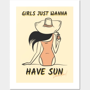 Girls just wanna have sun, summertime Posters and Art